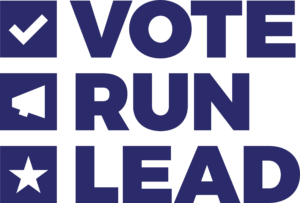 Vote, Run, Lead logo